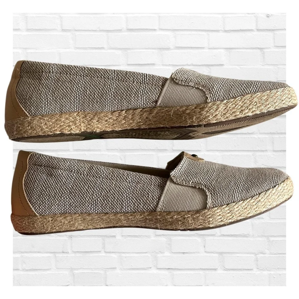 Grasshopper Ortholite Sz 11 Espadrilles Metallic Resortwear Preppy Old Money Tan